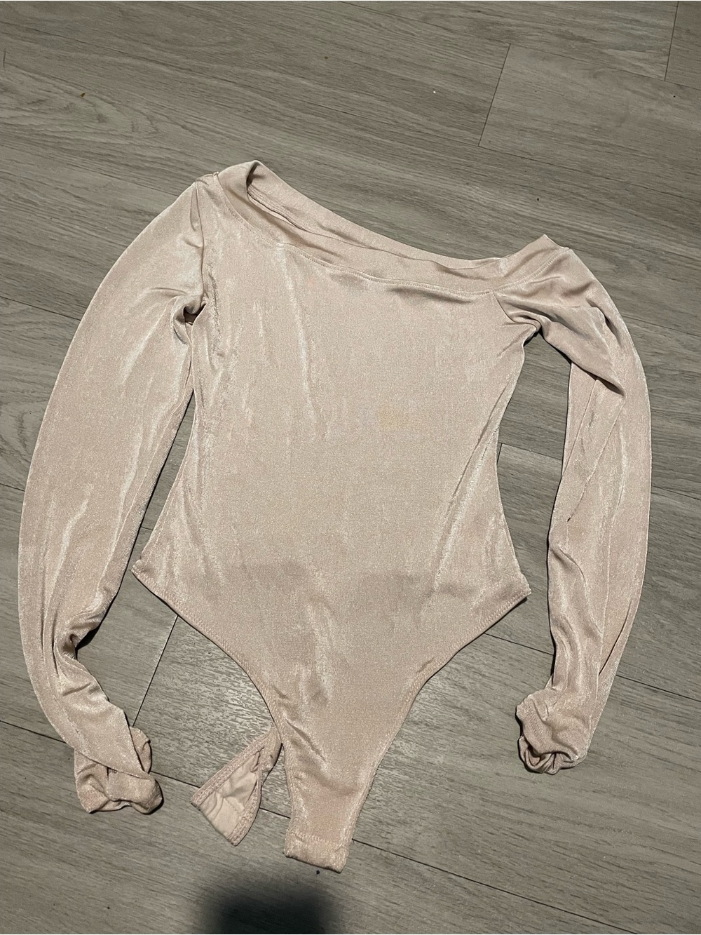 Free People Light Nude Long-Sleeve Bodysuit